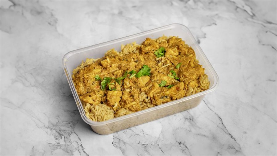 Chicken curry with pilau rice